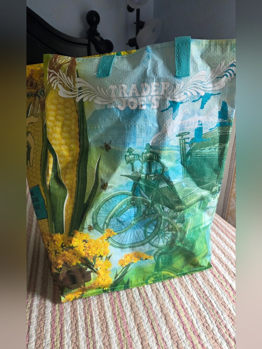 Reusable Garden Tote Bag - Green / Yellow
